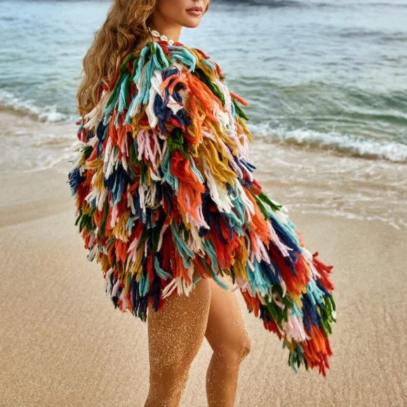 Multicolor Fringe Jacket - Picture 2 of 4